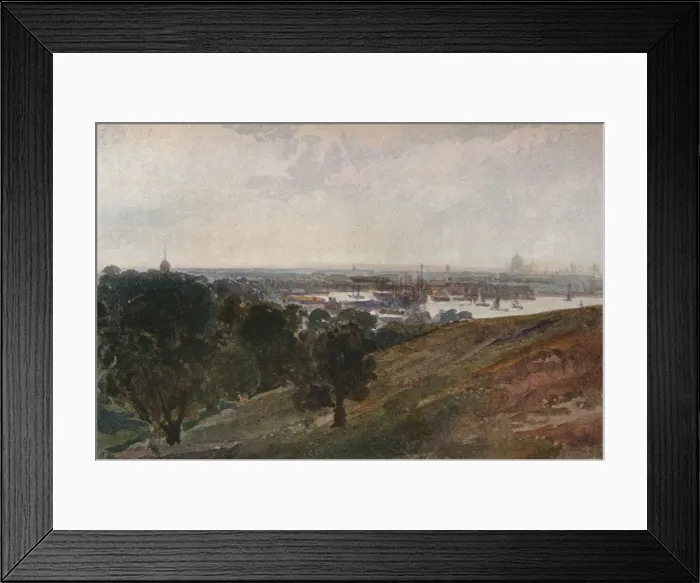 Framed Print : The Thames from Greenwich Hill, c1820. Artist: Peter de Wint Framed Print : The Thames from Greenwich Hill, c1820. Artist: Peter de Wint