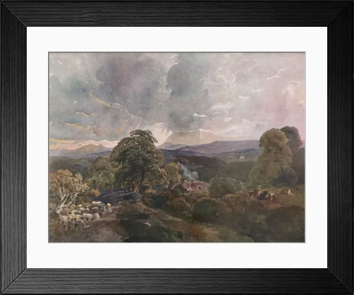 Framed Print : Sackbridge Hall, Near Lowther, c1928. Artist: Peter de Wint Framed Print : Sackbridge Hall, Near Lowther, c1928. Artist: Peter de Wint