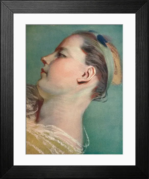 Framed Print : Tete Penchee, c1752. Artist: Maurice-Quentin de La Tour Framed Print : Tete Penchee, c1752. Artist: Maurice-Quentin de La Tour