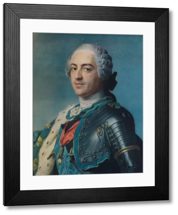 Framed Print : Louis XV, 1748. Artist: Maurice-Quentin de La Tour Framed Print : Louis XV, 1748. Artist: Maurice-Quentin de La Tour