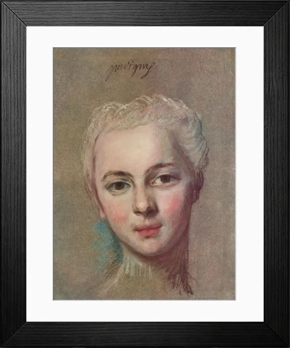 Framed Print : Mademoiselle Puvigny, c1749. Artist: Maurice-Quentin de La Tour Framed Print : Mademoiselle Puvigny, c1749. Artist: Maurice-Quentin de La Tour