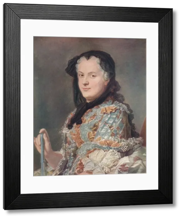 Framed Print : Marie Leczinska, c1748. Artist: Maurice-Quentin de La Tour Framed Print : Marie Leczinska, c1748. Artist: Maurice-Quentin de La Tour