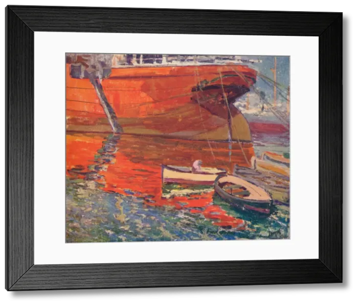 Framed Print : The Red Ship, Barcelona, c1915. Artist: Rafael Forns y Romans Framed Print : The Red Ship, Barcelona, c1915. Artist: Rafael Forns y Romans