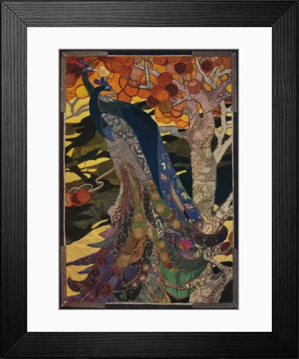 Framed Print : Peacock Panel in Patchwork, c1920. Artist: Amy Sawyer Framed Print : Peacock Panel in Patchwork, c1920. Artist: Amy Sawyer