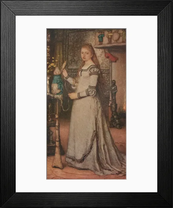 Framed Print : Girl with a Distaff, c1873. Artist: Matthijs Maris Framed Print : Girl with a Distaff, c1873. Artist: Matthijs Maris