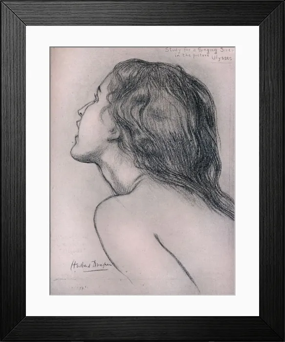 Framed Print : Study for a Singing Siren, c1909. Artist: Herbert James Draper Framed Print : Study for a Singing Siren, c1909. Artist: Herbert James Draper