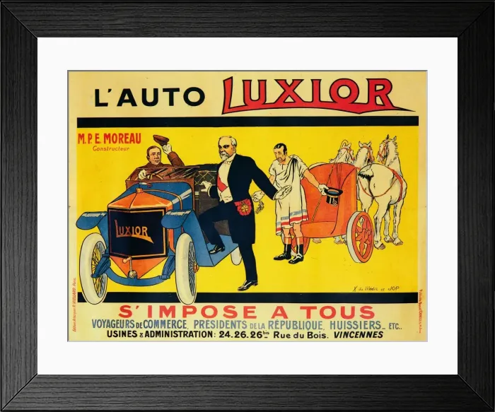 Framed Print : Advertisement for Luxior cars, c1912-1914 Framed Print : Advertisement for Luxior cars, c1912-1914