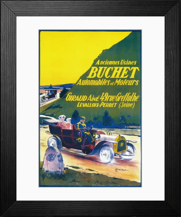 Framed Print : Advertisement for Buchet cars, c1910s Framed Print : Advertisement for Buchet cars, c1910s