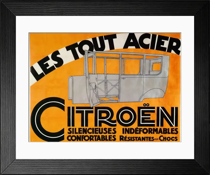 Framed Print : Advertisement for all-steel Citroen cars, c1924 Framed Print : Advertisement for all-steel Citroen cars, c1924