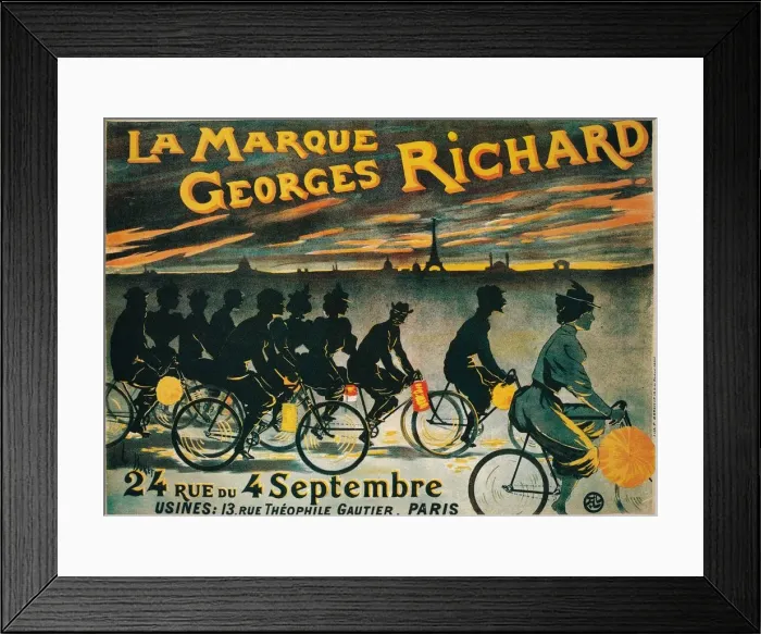 Framed Print : Advertisement for Georges Richard bicycles, c1900 Framed Print : Advertisement for Georges Richard bicycles, c1900