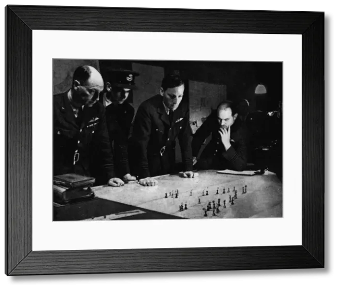 Framed Print : RAF Bomber Command operations room during a raid, 1941 Framed Print : RAF Bomber Command operations room during a raid, 1941
