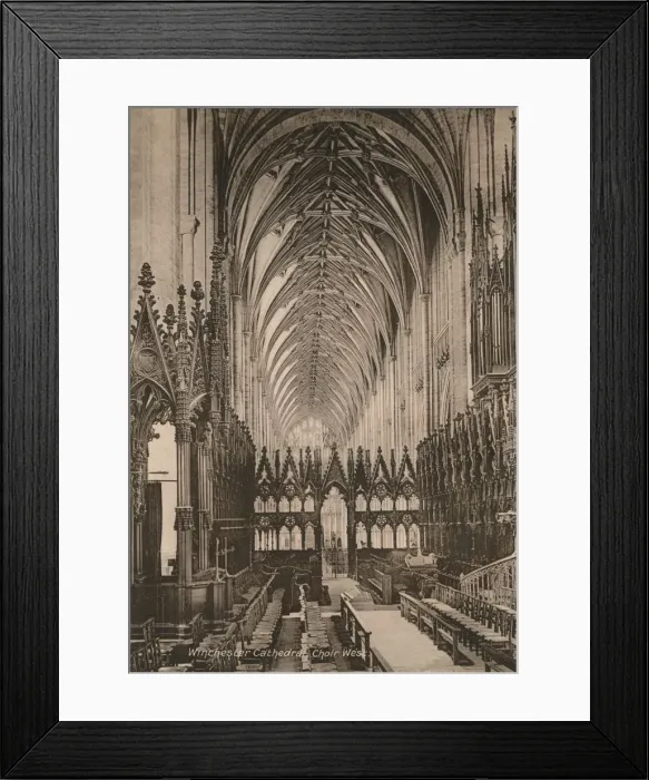Framed Print : Choir of Winchester Cathedral, Hampshire, early 20th century(?) Framed Print : Choir of Winchester Cathedral, Hampshire, early 20th century(?)