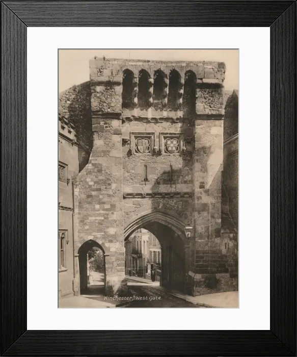 Framed Print : West Gate, Winchester, Hampshire, early 20th century(?) Framed Print : West Gate, Winchester, Hampshire, early 20th century(?)