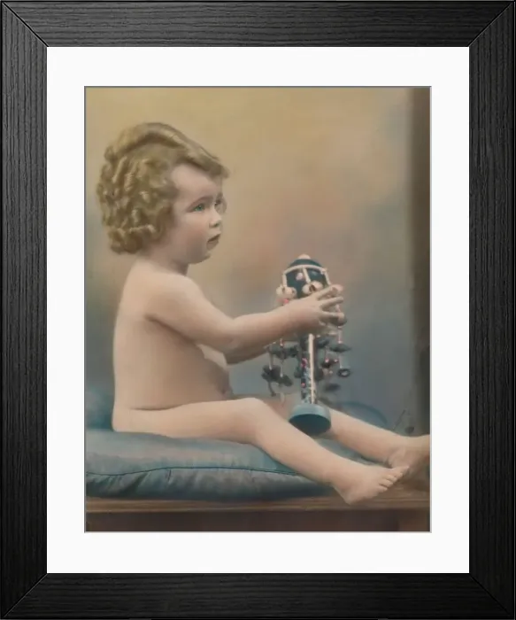 Framed Print : Child with toy, c1920 Framed Print : Child with toy, c1920