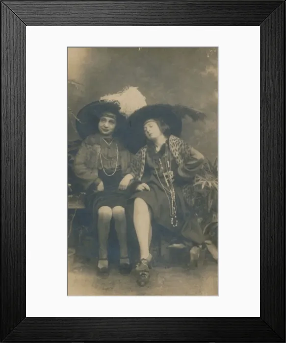 Framed Print : A studio photograph of two ladies, c1910 Framed Print : A studio photograph of two ladies, c1910
