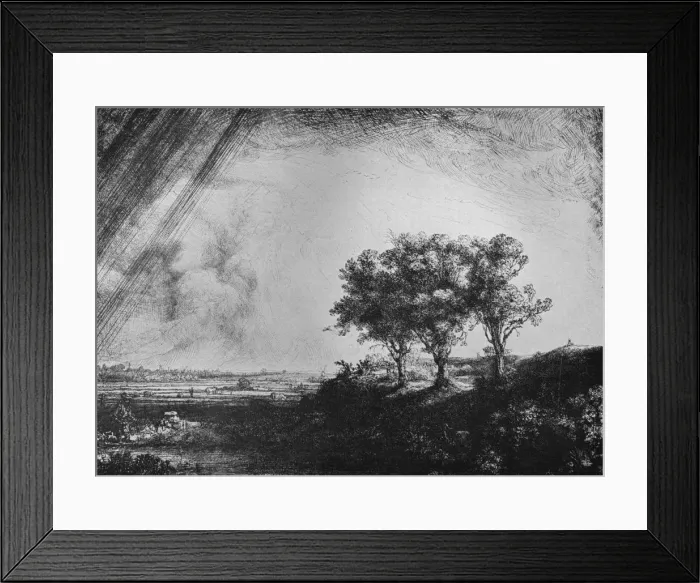 Framed Print : The Three Trees, 1643. Artist: Rembrandt Harmensz van Rijn Framed Print : The Three Trees, 1643. Artist: Rembrandt Harmensz van Rijn