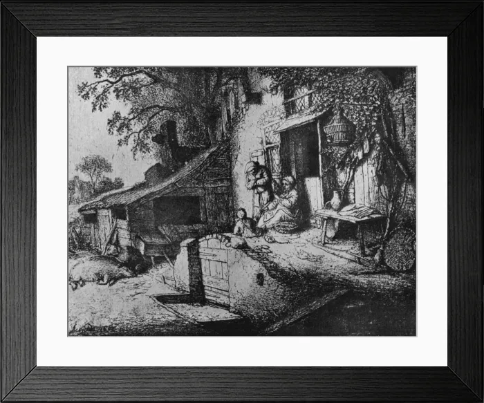 Framed Print : A Woman Spinning, 1652. Artist: Adriaen van Ostade Framed Print : A Woman Spinning, 1652. Artist: Adriaen van Ostade