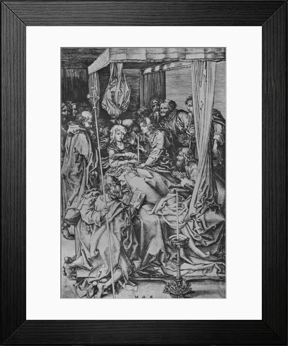 Framed Print : The Death of the Virgin, c1475. Artist: Martin Schongauer Framed Print : The Death of the Virgin, c1475. Artist: Martin Schongauer