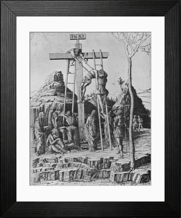 Framed Print : The Descent from the Cross, 1475. Artist: Andrea Mantegna Framed Print : The Descent from the Cross, 1475. Artist: Andrea Mantegna