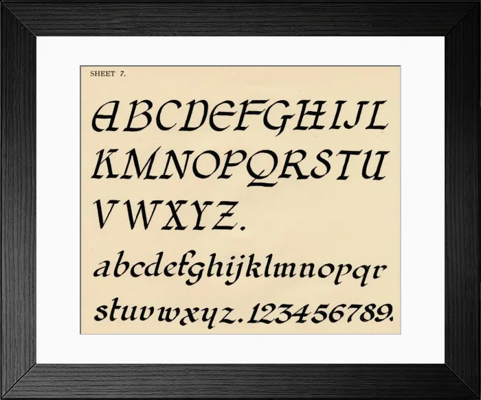 Framed Print : Sheet 7, from a portfolio of alphabets, 1929