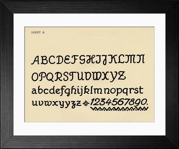 Framed Print : Sheet 8, from a portfolio of alphabets, 1929