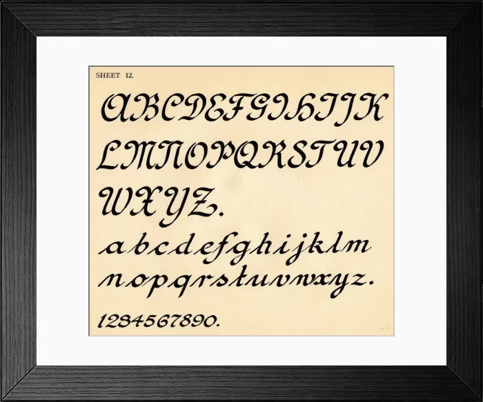 Framed Print : Sheet 12, from a portfolio of alphabets, 1929