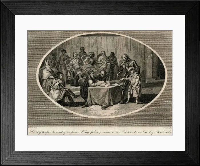 Framed Print : Henry III presented to the Barons by the Earl of Pembroke, 1216 (1793) Framed Print : Henry III presented to the Barons by the Earl of Pembroke, 1216 (1793)