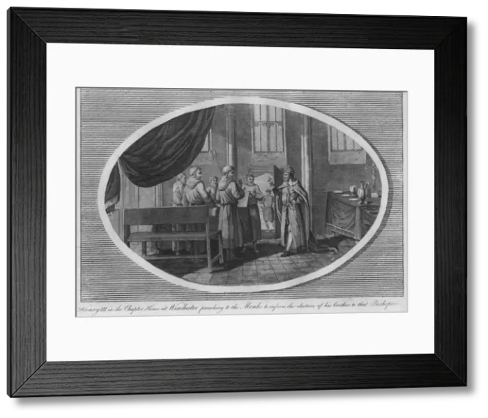 Framed Print : Henry III in the Chapter House at Winchester Cathedral, 1250 (1793) Framed Print : Henry III in the Chapter House at Winchester Cathedral, 1250 (1793)