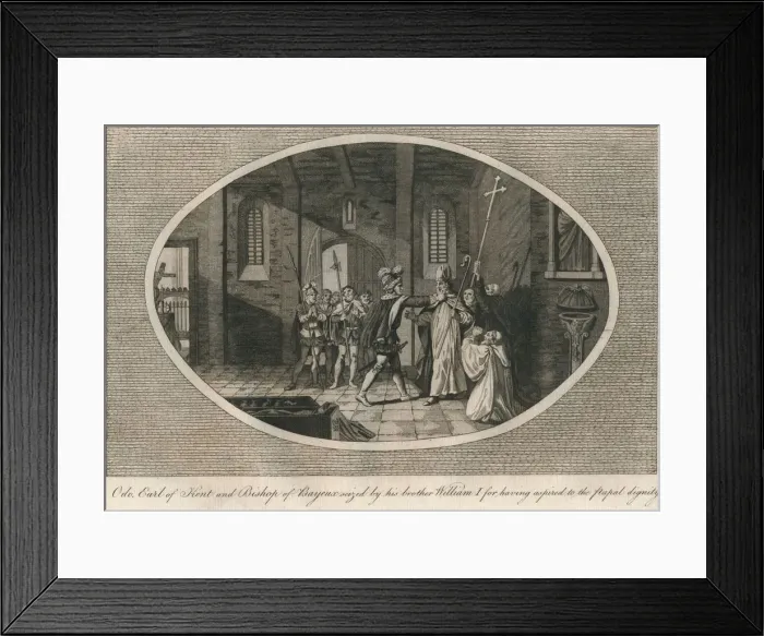 Framed Print : Odo, Earl of Kent and Bishop of Bayeux, seized by his brother William I, 1082 (1793) Framed Print : Odo, Earl of Kent and Bishop of Bayeux, seized by his brother William I, 1082 (1793)
