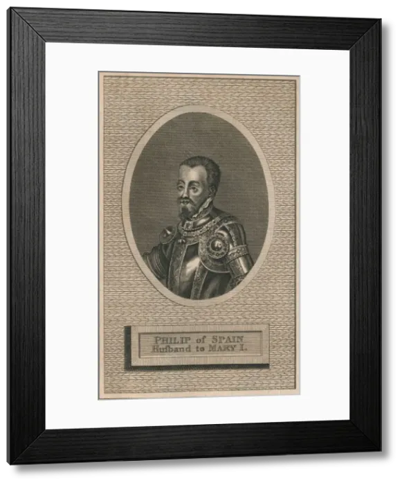 Framed Print : King Philip II of Spain, husband to Queen Mary I, 1793 Framed Print : King Philip II of Spain, husband to Queen Mary I, 1793