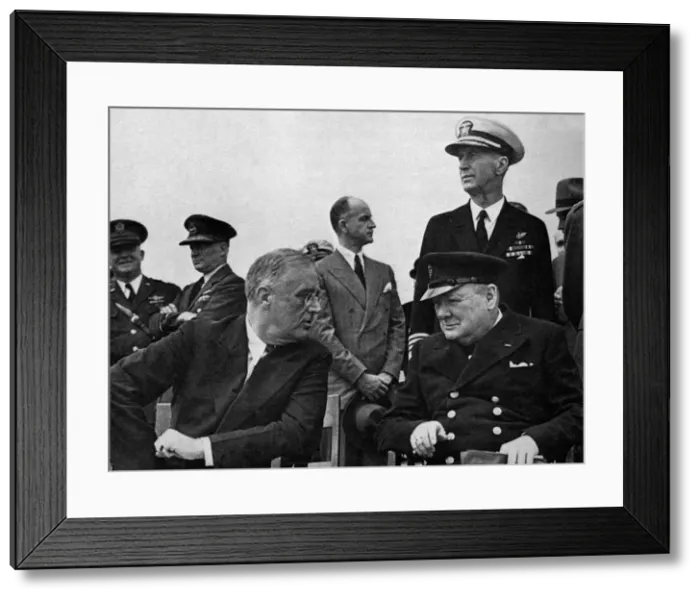 Framed Print : Architects of Victory: Historic meeting between Churchill and Franklin D. Roosevelt, President of t Framed Print : Architects of Victory: Historic meeting between Churchill and Franklin D. Roosevelt, President of t