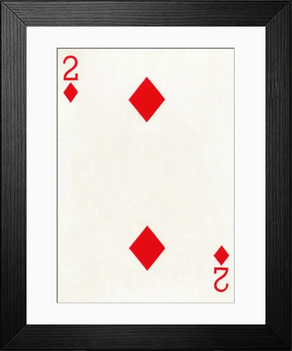 Framed Print : 2 of Diamonds from a deck of Goodall & Son Ltd. playing cards, c1940 Framed Print : 2 of Diamonds from a deck of Goodall & Son Ltd. playing cards, c1940