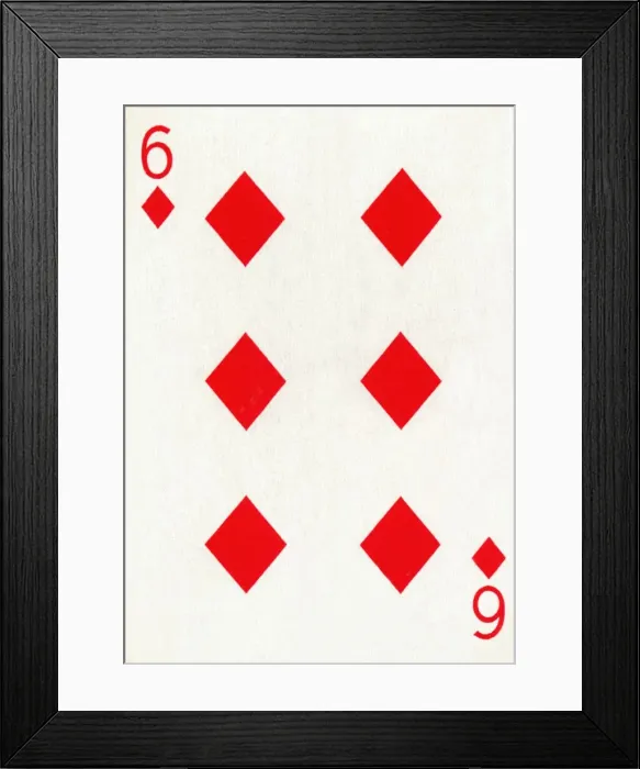 Framed Print : 6 of Diamonds from a deck of Goodall & Son Ltd. playing cards, c1940 Framed Print : 6 of Diamonds from a deck of Goodall & Son Ltd. playing cards, c1940