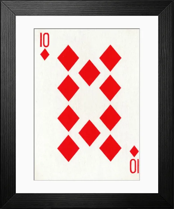 Framed Print : 10 of Diamonds from a deck of Goodall & Son Ltd. playing cards, c1940 Framed Print : 10 of Diamonds from a deck of Goodall & Son Ltd. playing cards, c1940