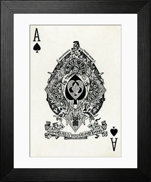 Framed Print : Ace of Spades from a deck of Goodall & Son Ltd. playing cards, c1940 Framed Print : Ace of Spades from a deck of Goodall & Son Ltd. playing cards, c1940