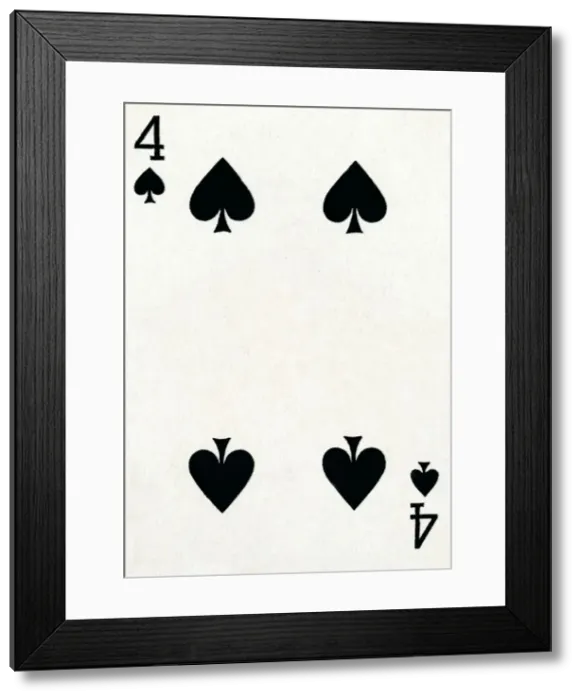 Framed Print : 4 of Spades from a deck of Goodall & Son Ltd. playing cards, c1940 Framed Print : 4 of Spades from a deck of Goodall & Son Ltd. playing cards, c1940
