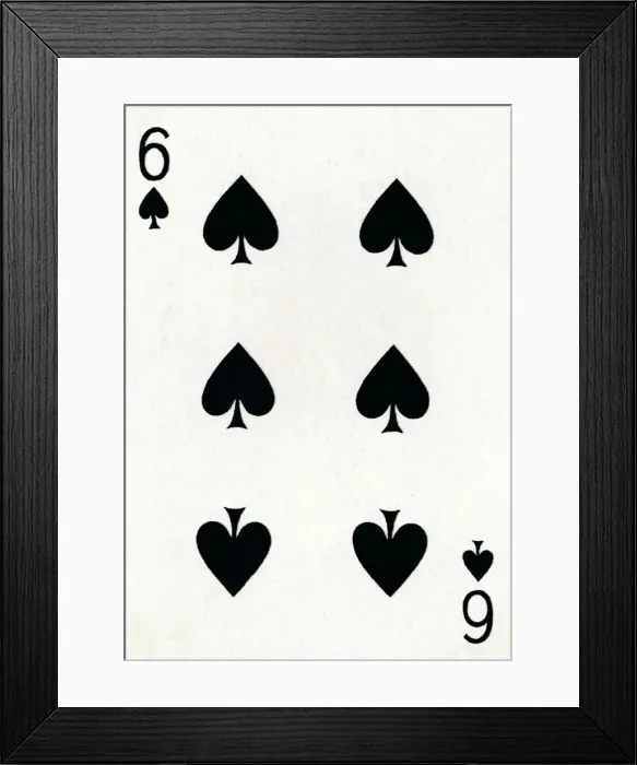 Framed Print : 6 of Spades from a deck of Goodall & Son Ltd. playing cards, c1940 Framed Print : 6 of Spades from a deck of Goodall & Son Ltd. playing cards, c1940
