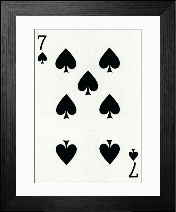 Framed Print : 7 of Spades from a deck of Goodall & Son Ltd. playing cards, c1940 Framed Print : 7 of Spades from a deck of Goodall & Son Ltd. playing cards, c1940
