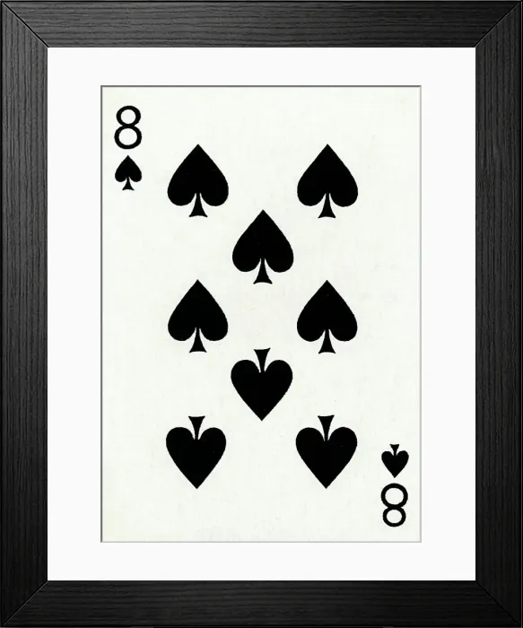 Framed Print : 8 of Spades from a deck of Goodall & Son Ltd. playing cards, c1940 Framed Print : 8 of Spades from a deck of Goodall & Son Ltd. playing cards, c1940