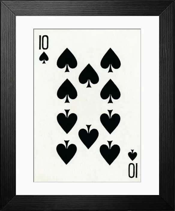 Framed Print : 10 of Spades from a deck of Goodall & Son Ltd. playing cards, c1940 Framed Print : 10 of Spades from a deck of Goodall & Son Ltd. playing cards, c1940