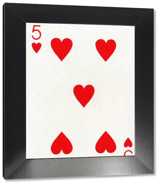 5 of Hearts from a deck of Goodall & Son Ltd. playing cards, c1940
