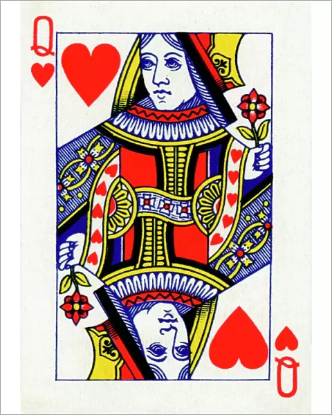 Queen of Hearts from a deck of Goodall & Son Ltd. playing cards, c1940