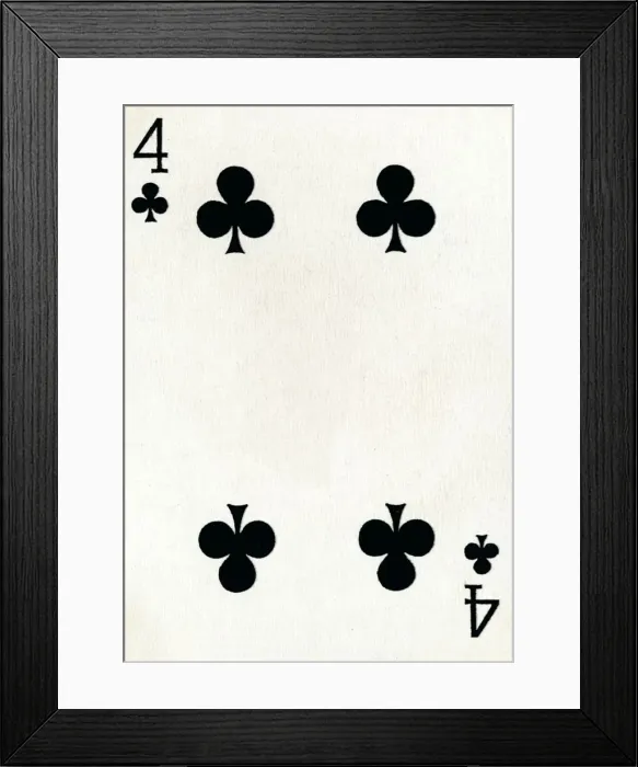 Framed Print : 4 of Clubs from a deck of Goodall & Son Ltd. playing cards, c1940