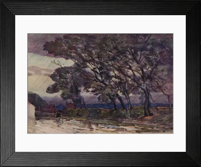 Framed Print : A Stormy Evening, c1890. Artist: Alfred Edward East Framed Print : A Stormy Evening, c1890. Artist: Alfred Edward East
