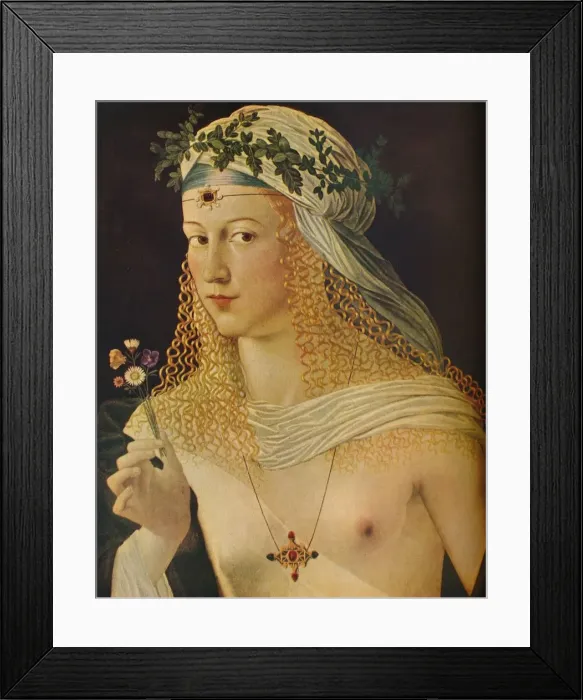 Framed Print : Idealized Portrait of a Courtesan as Flora, c1520. Artist: Bartolommeo Veneto Framed Print : Idealized Portrait of a Courtesan as Flora, c1520. Artist: Bartolommeo Veneto
