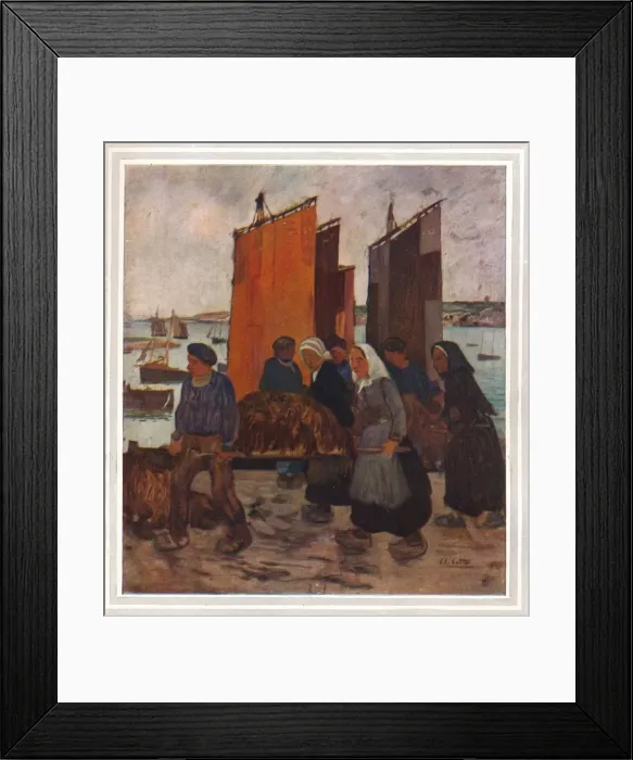 Framed Print : Pecheurs Bretons Debarqunt Du Goemon, c1903. Artist: Charles Cottet Framed Print : Pecheurs Bretons Debarqunt Du Goemon, c1903. Artist: Charles Cottet
