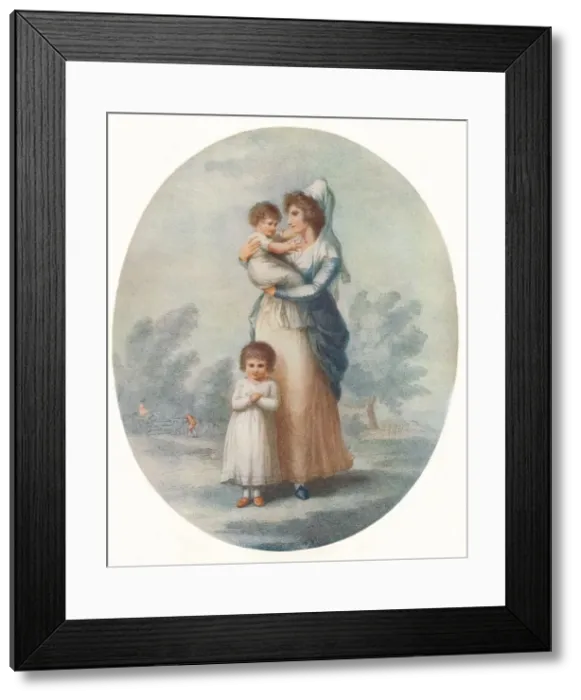 Framed Print : Lady Rushout and Children, c1795. Artist: Charles Knight Framed Print : Lady Rushout and Children, c1795. Artist: Charles Knight