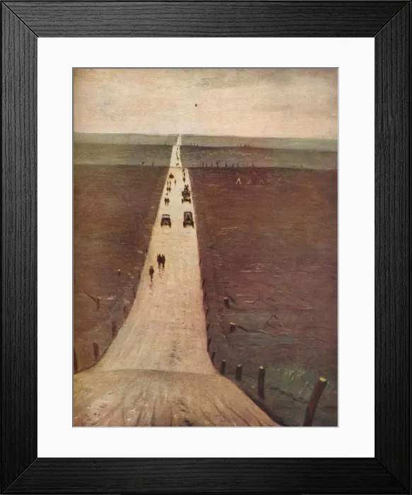 Framed Print : The Road from Arras to Bapaume, 1917. Artist: CRW Nevinson Framed Print : The Road from Arras to Bapaume, 1917. Artist: CRW Nevinson
