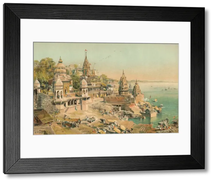 Framed Print : Benares on the Ganges, 1892, (1904). Artist: Edward Theodore Compton Framed Print : Benares on the Ganges, 1892, (1904). Artist: Edward Theodore Compton