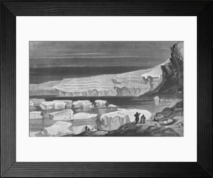 Framed Print : The Great Humboldt Glacier, Peabody Bay, 1855, (1928). Artist: Elisha Kent Kane Framed Print : The Great Humboldt Glacier, Peabody Bay, 1855, (1928). Artist: Elisha Kent Kane